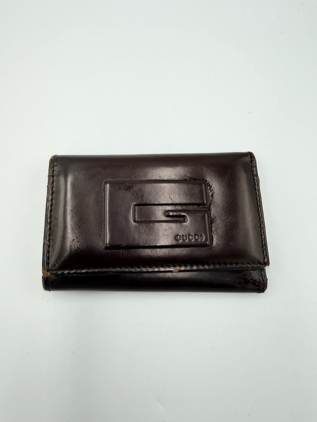 Gucci Embossed G Logo Leather Key Case