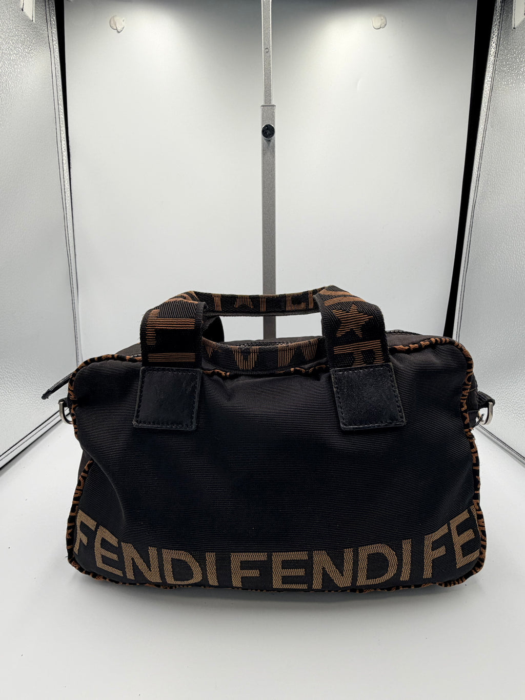 Fendi Logo Nylon Mini Boston Bag / Crossbody