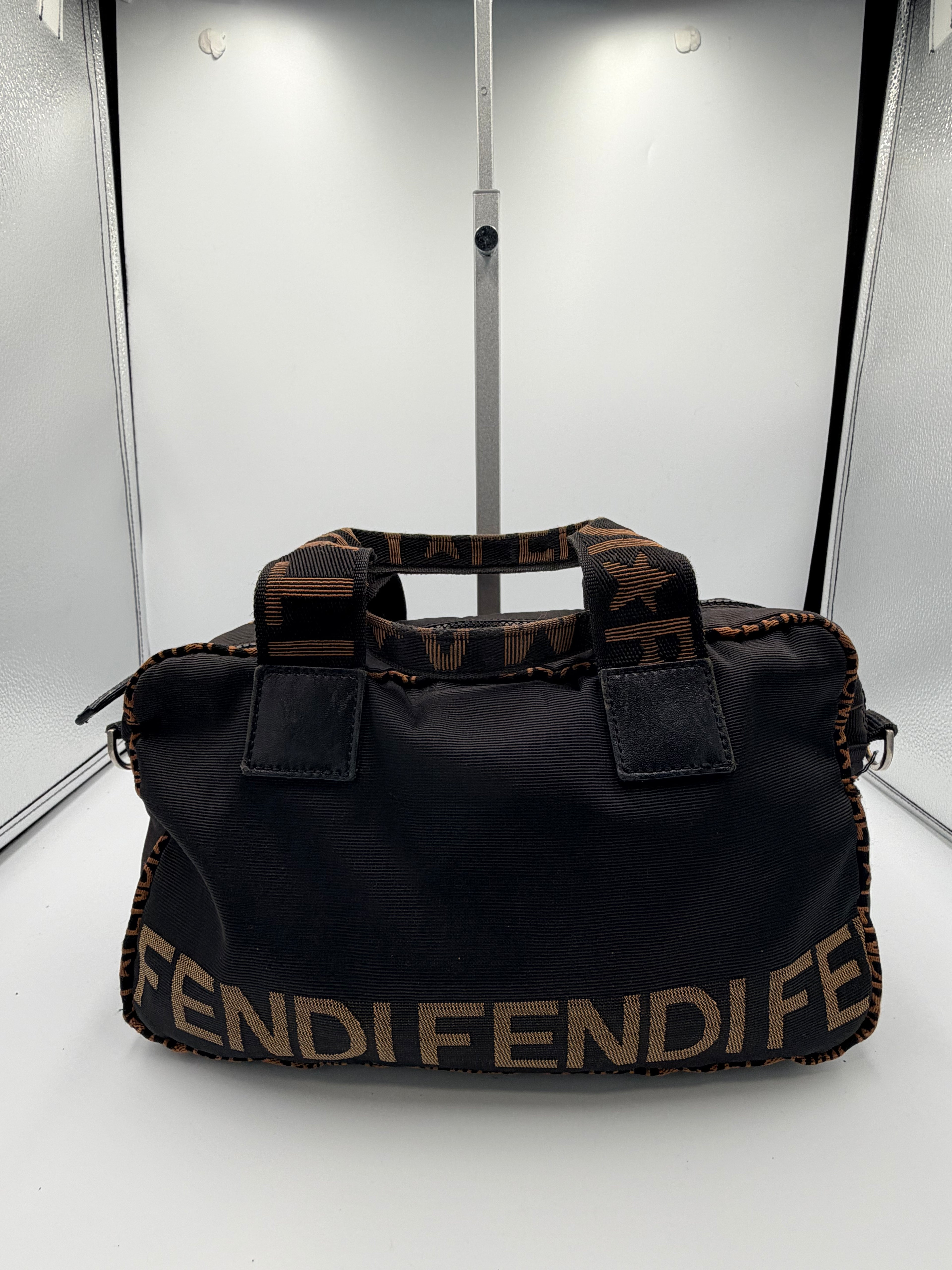 Fendi Logo Nylon Mini Boston Bag / Crossbody