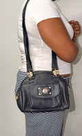 Versace Medusa Black Leather Shoulder Bag