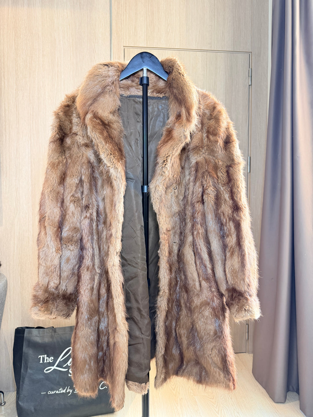 Vintage Golden Brown Mink Fur Coat - L- 011