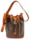 Celine Vintage Macadam Drawstring Bucket Shoulder Bag
