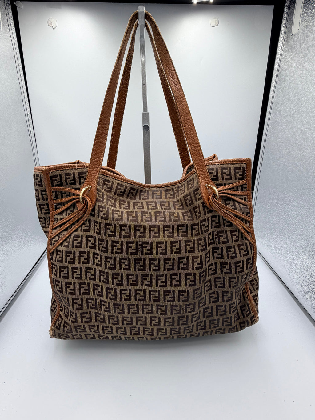 Fendi Zucca Bow Tote Bag