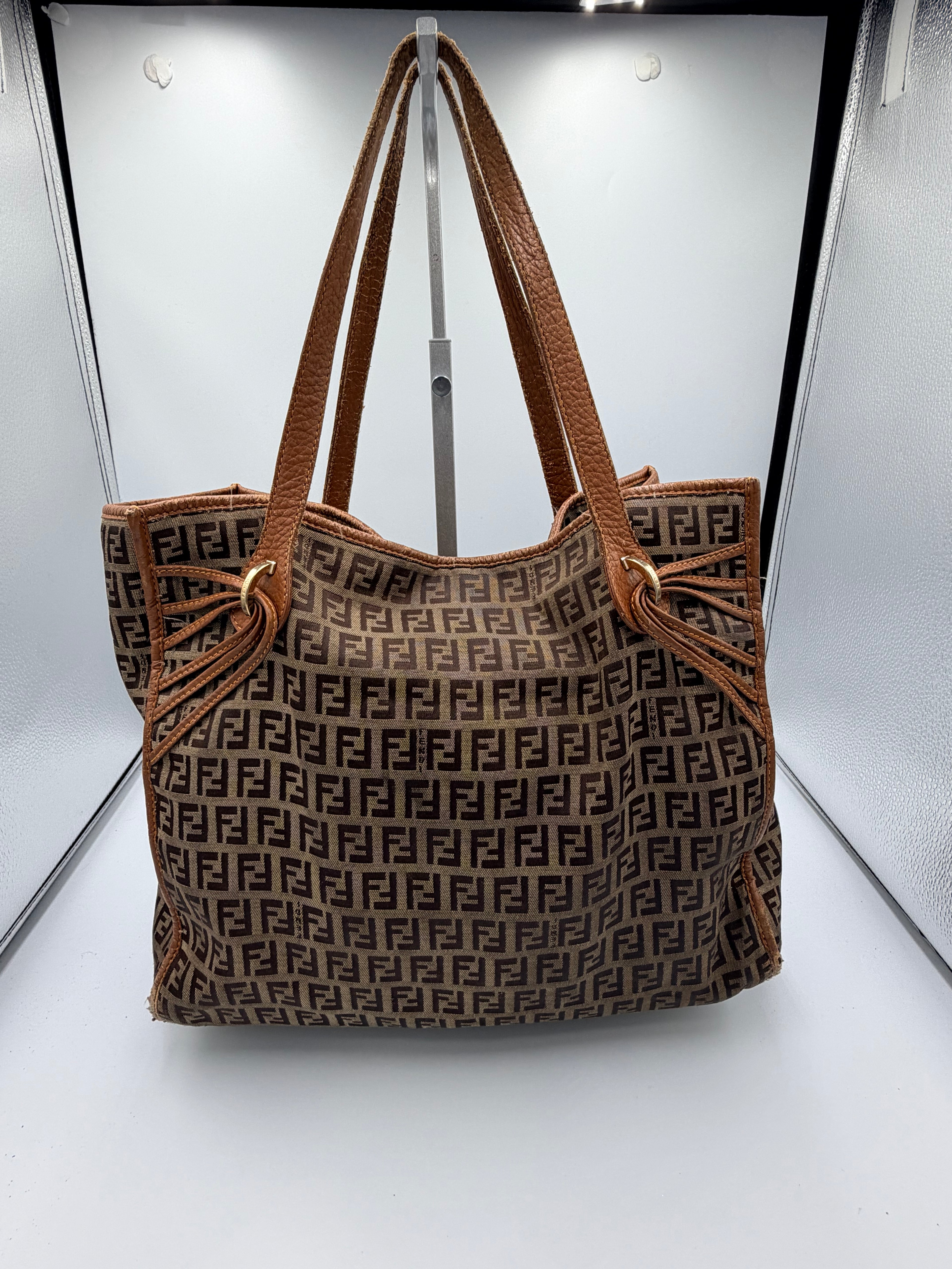 Fendi Zucca Bow Tote Bag