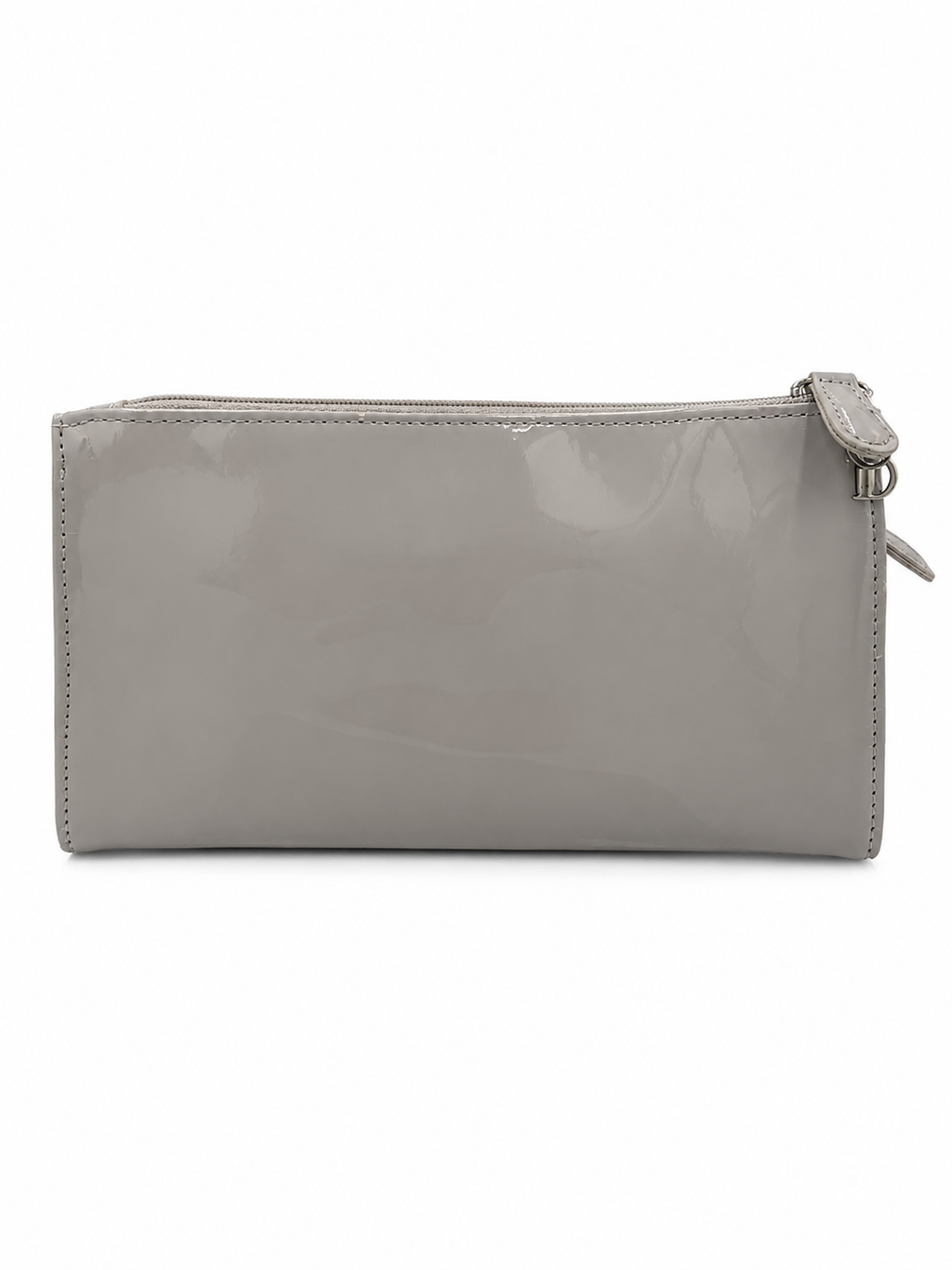 Christian Dior Patent Leather Double Zip Pouch / Wallet – Gray