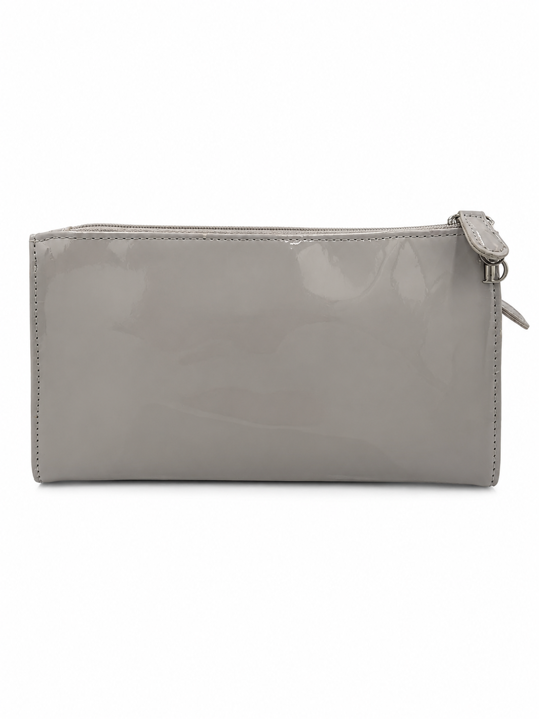 Christian Dior Patent Leather Double Zip Pouch / Wallet – Gray