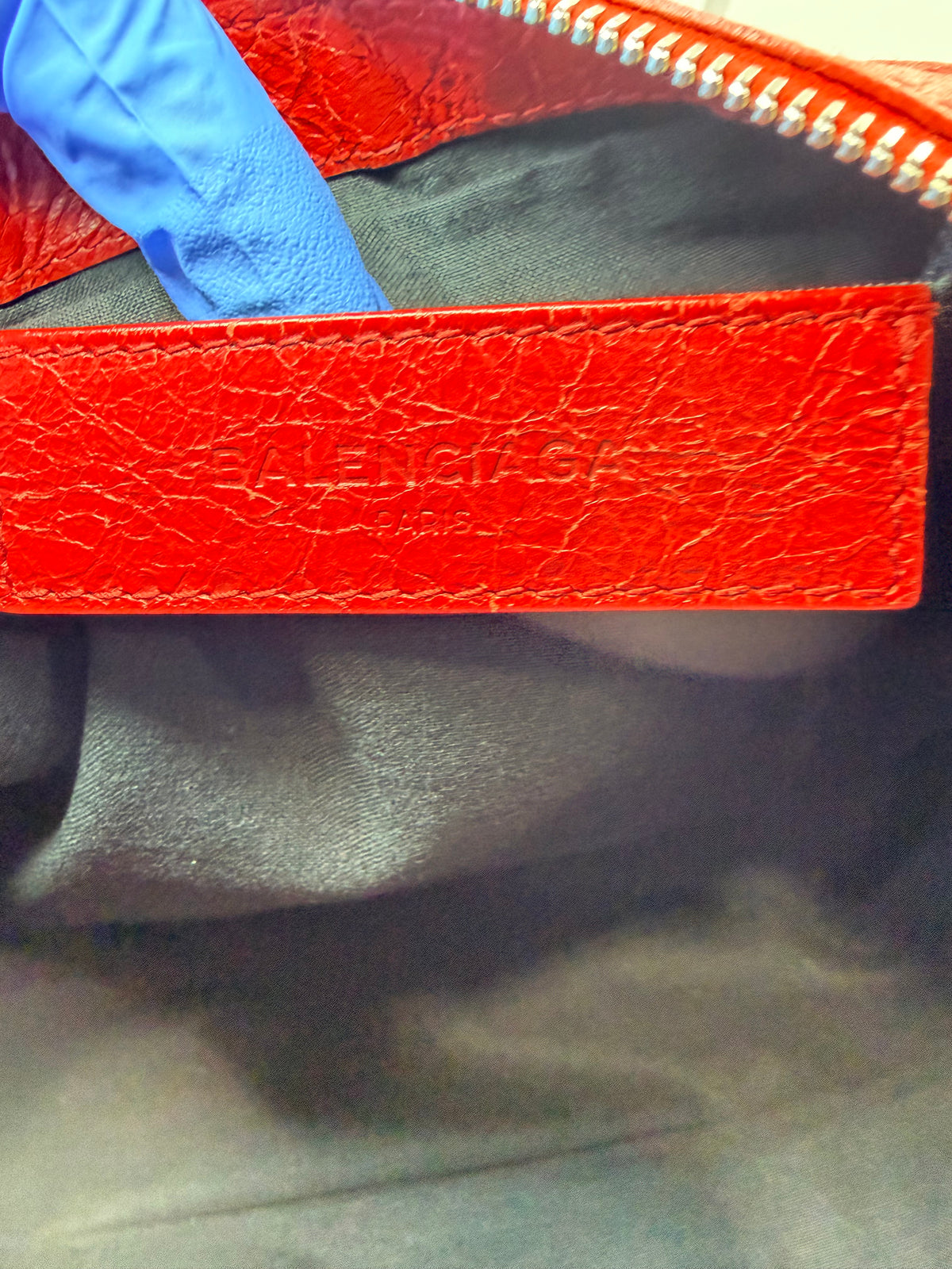 Balenciaga Classic Clip L Red Leather Clutch Bag