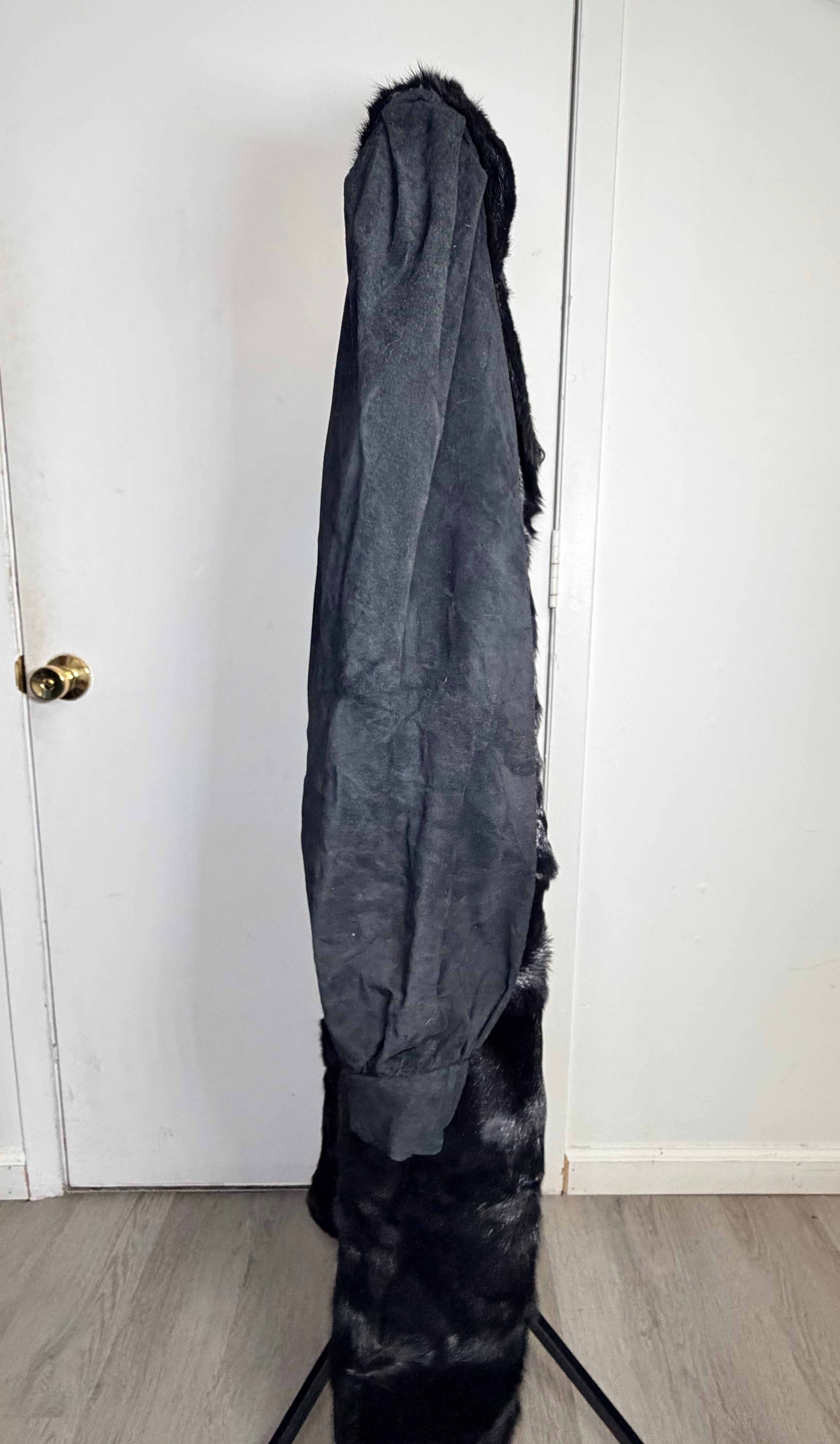 Vintage Black Mink & Suede Coat – Large 036