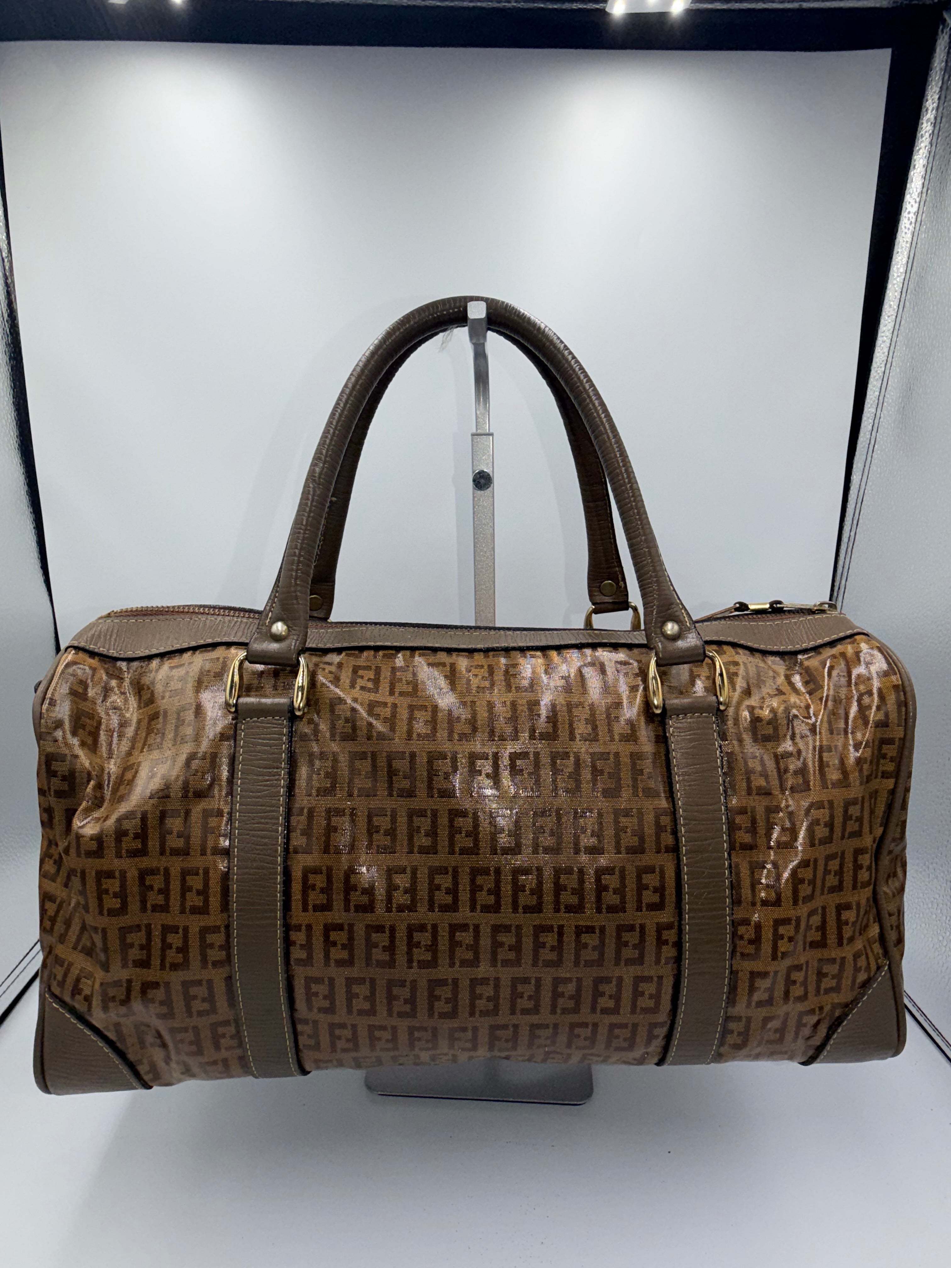 Fendi Vintage Zucca Boston Bag