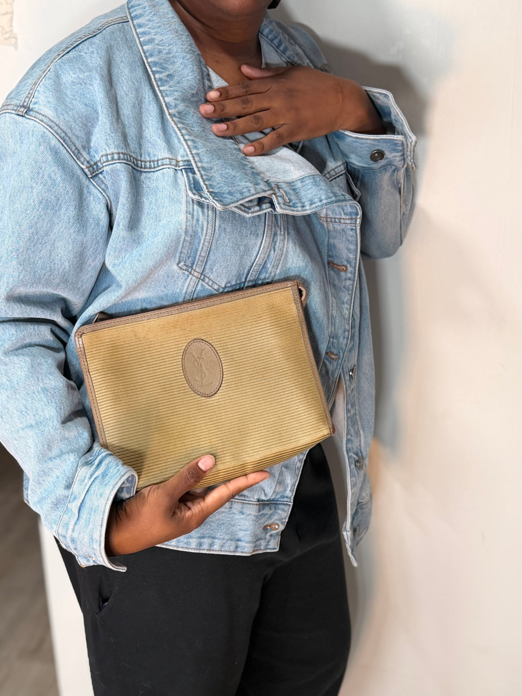 Yves Saint Laurent Canvas Clutch / Pouch