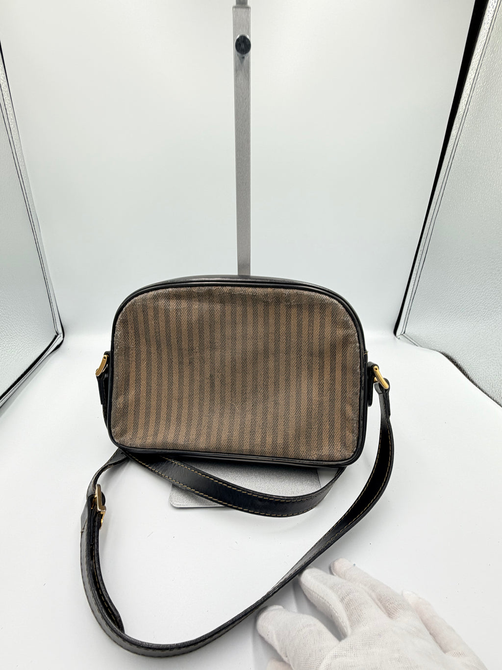 Fendi Pequin Stripe Crossbody