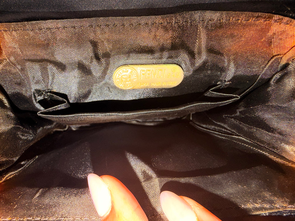 Fendi Black Mini Top Handle Evening Bag