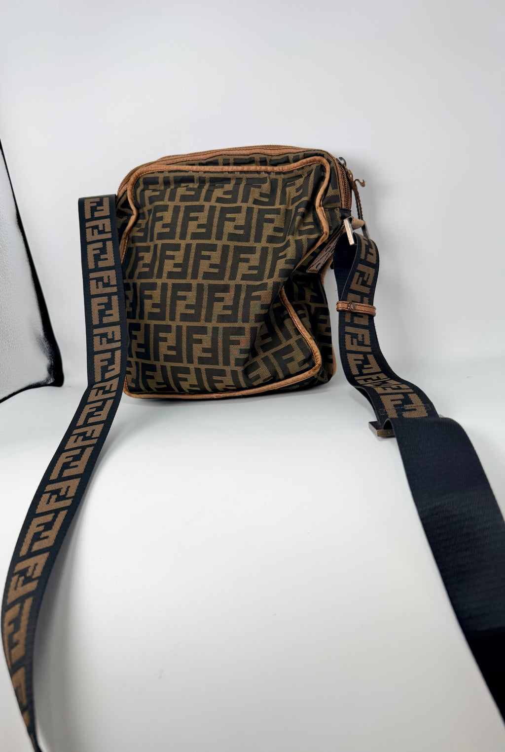 Fendi Crossbody – Traditional Zucca Print with Extra-Long Strap