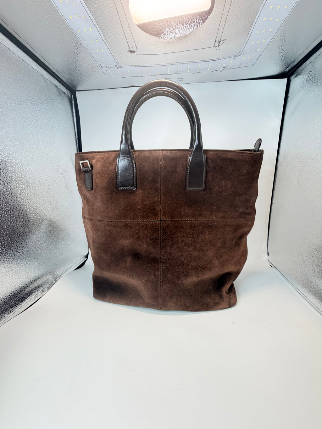 Gucci Brown Suede Tote Bag with Crossbody Strap