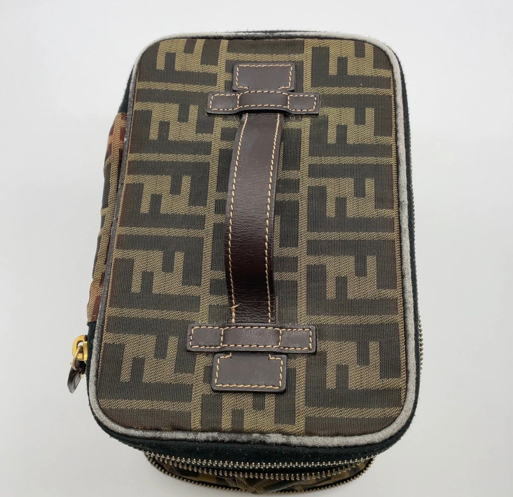 Fendi Zucca Train Case / Vanity Bag