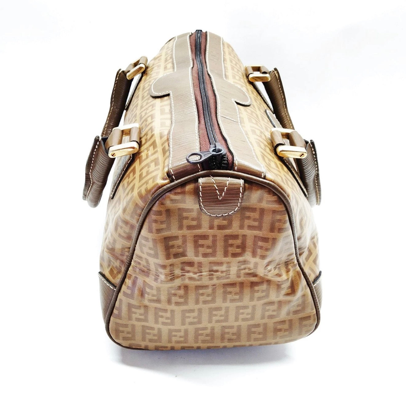 Fendi Zucca Coated Canvas Boston Bag – Brown