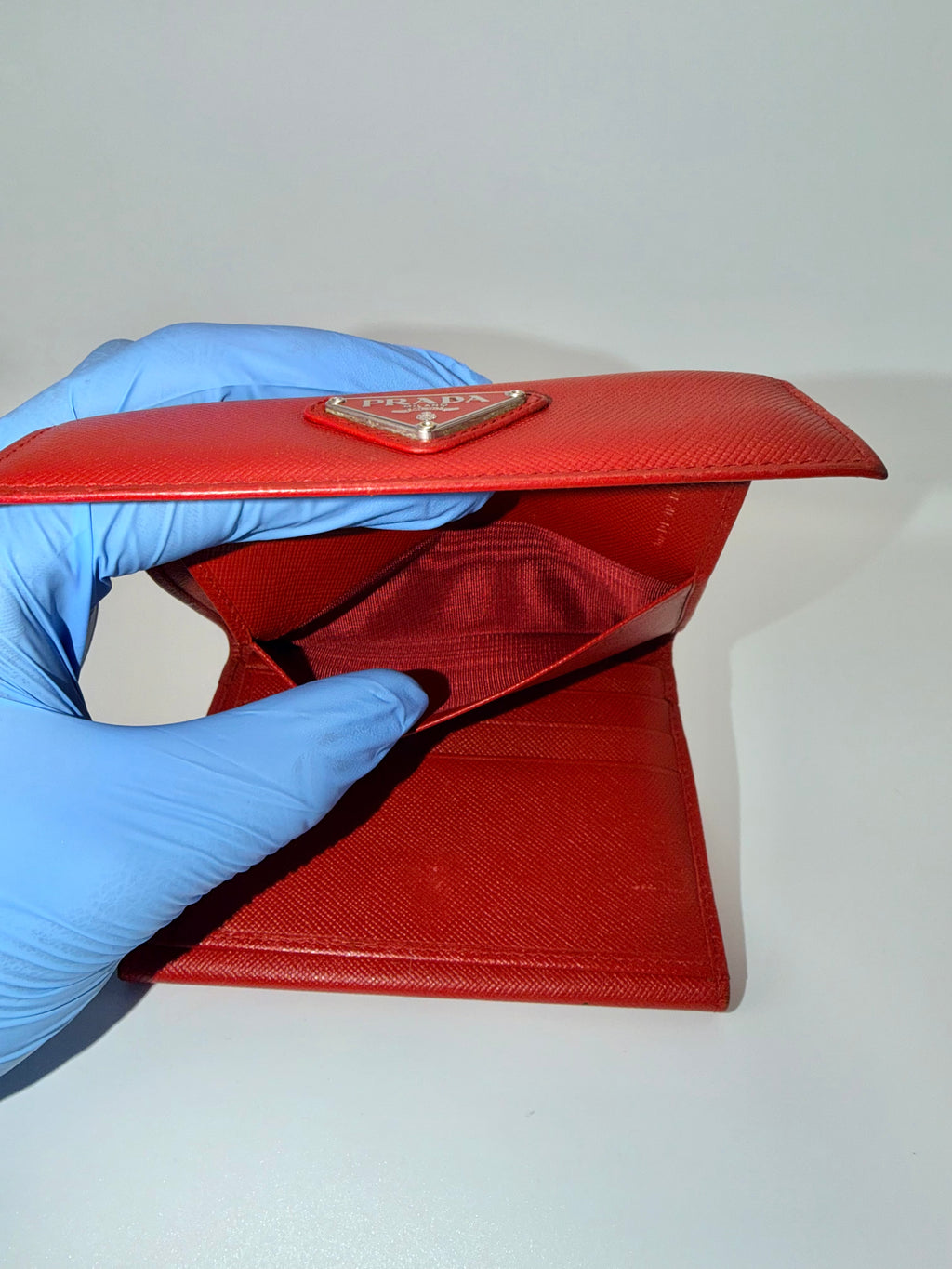 Prada Red Saffiano Leather Wallet