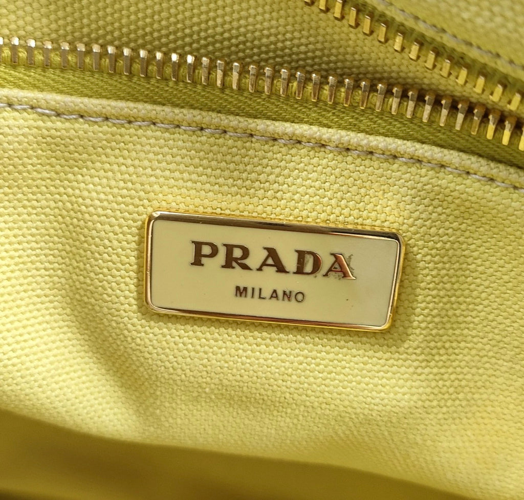 Prada Canapa Yellow Tote Bag (Large)