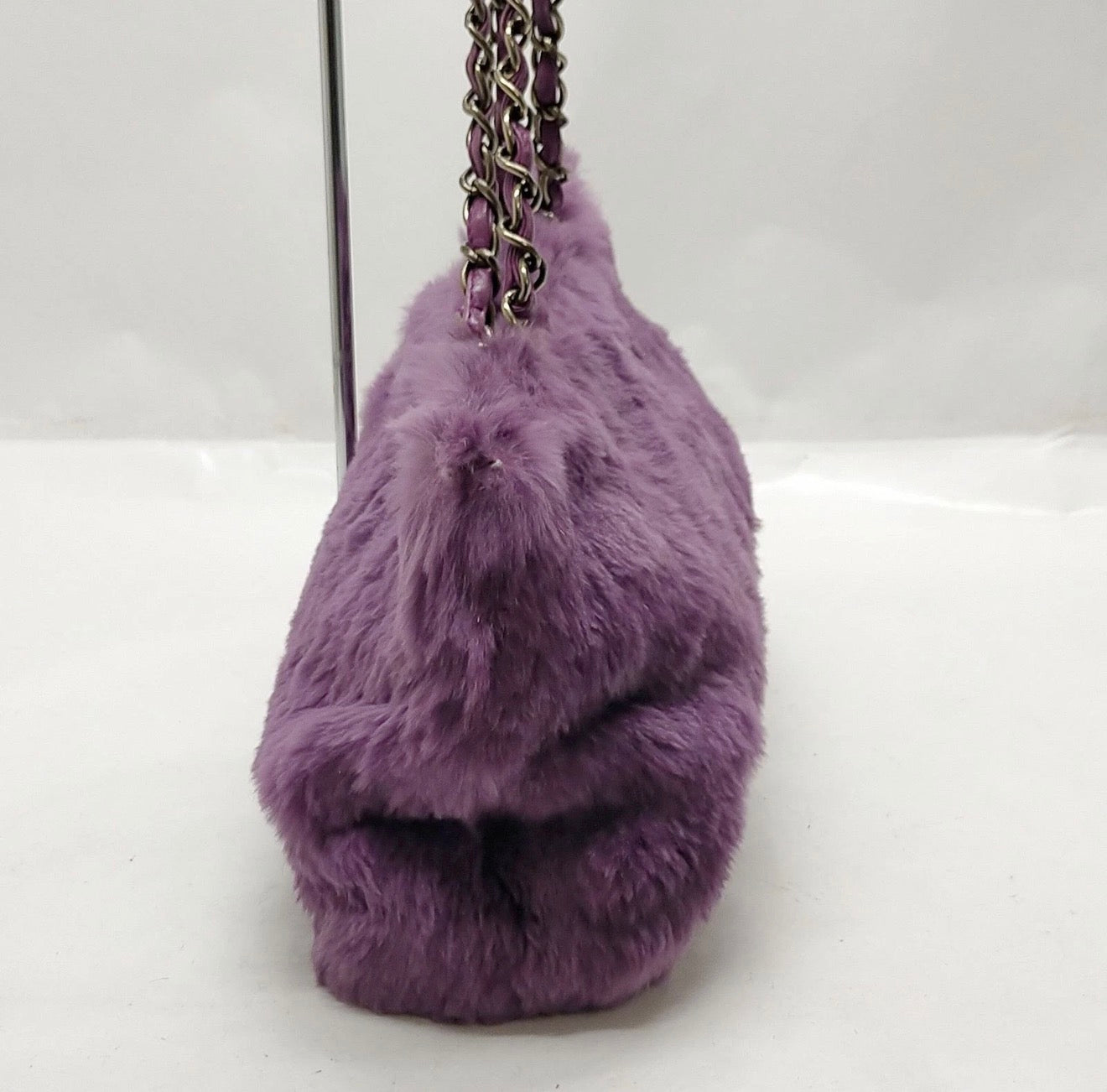 CHANEL Rabbit Fur Shoulder Bag – Purple