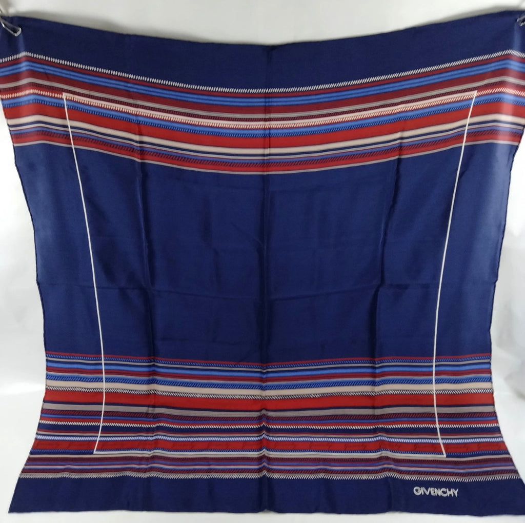 Givenchy Silk Scarf | Navy Stripe Print