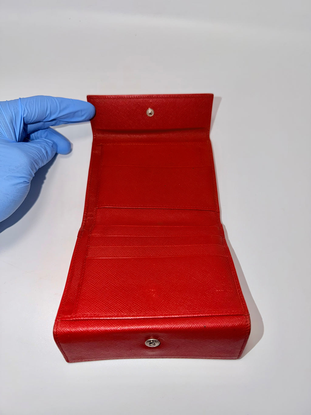 Prada Red Saffiano Leather Wallet