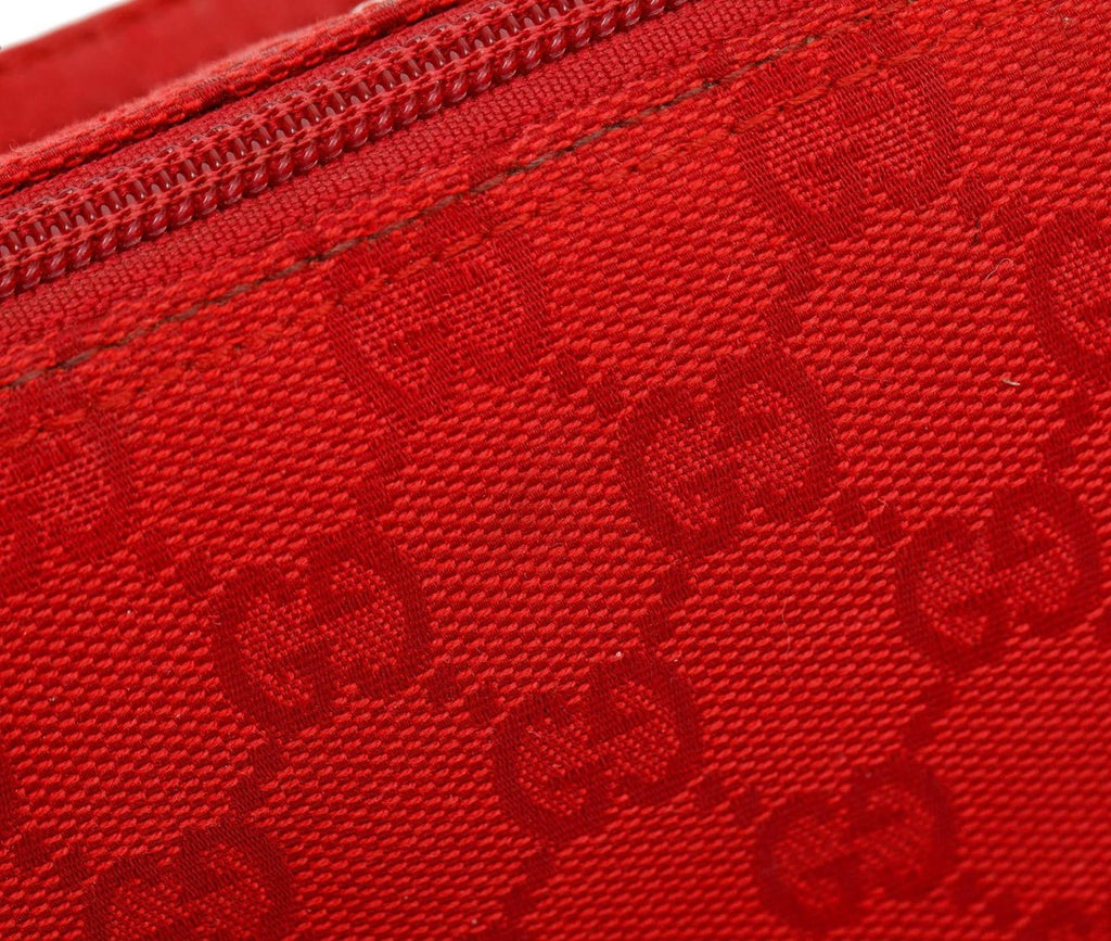 Gucci GG Canvas Mini Pouchette Bag (Red)