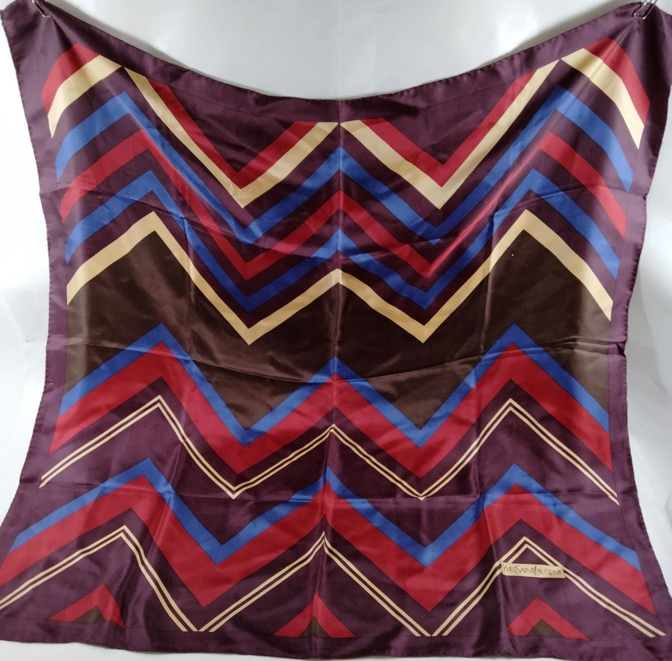 Yves Saint Laurent Silk Scarf – Chevron Print