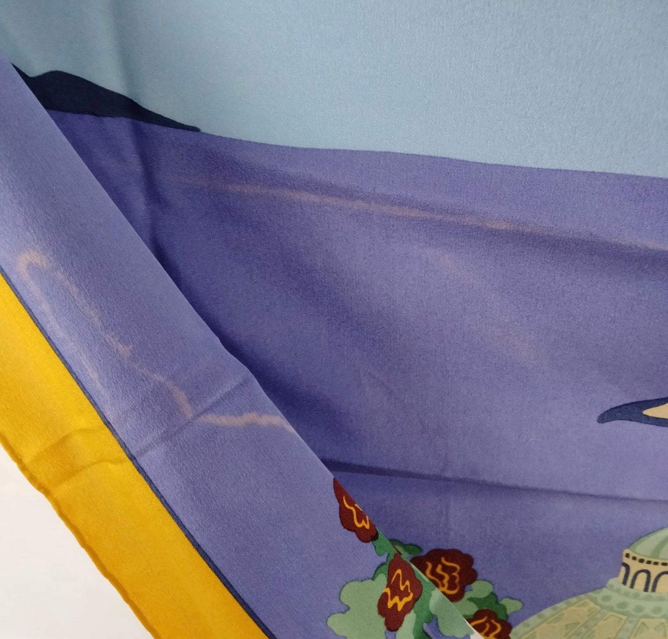 Valentino Vintage Silk Scarf | Italian Coastal Landscape Print