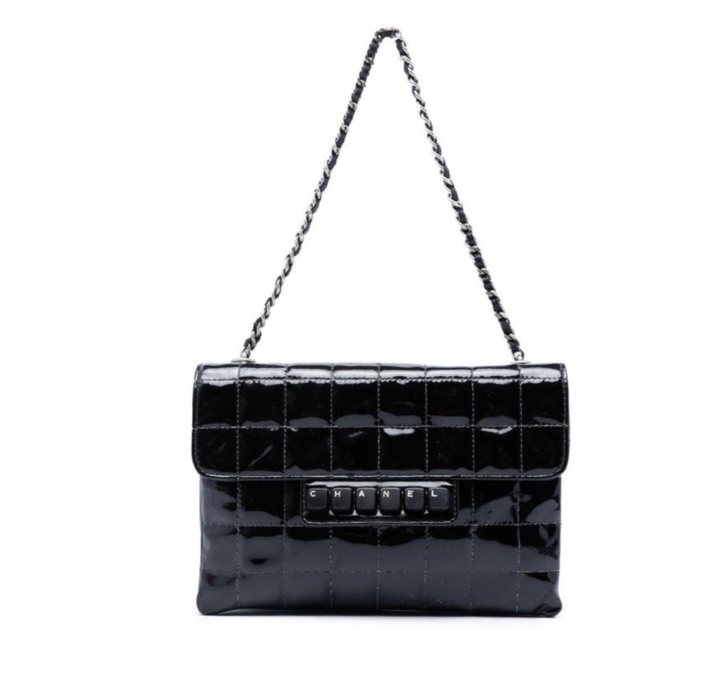 Chanel Digital Patent Leather Chocolate Bar Chain Shoulder Bag