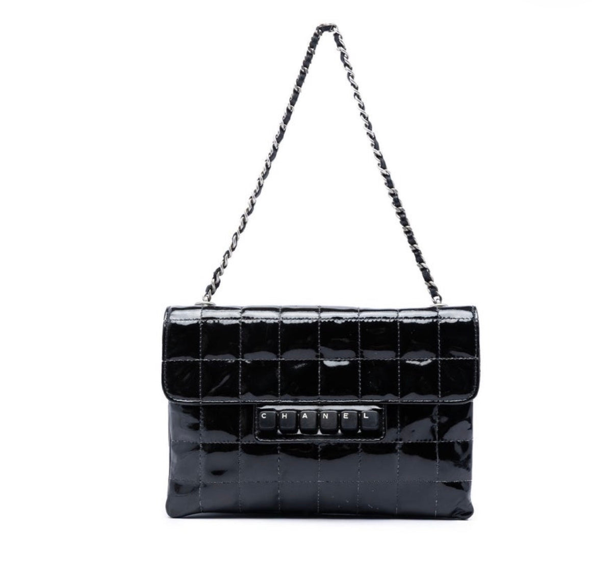 Chanel Digital Patent Leather Chocolate Bar Chain Shoulder Bag