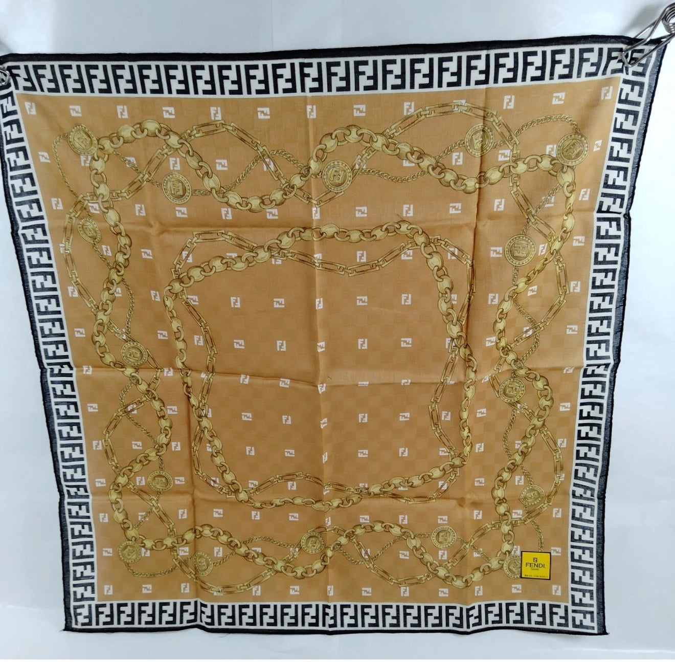 Fendi Chain Print Cotton Scarf