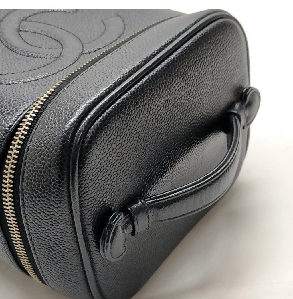 CHANEL Black Caviar Vanity Cosmetic Case