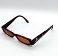Christian Dior Embellished Logo Burgundy Rectangle Sunglasses