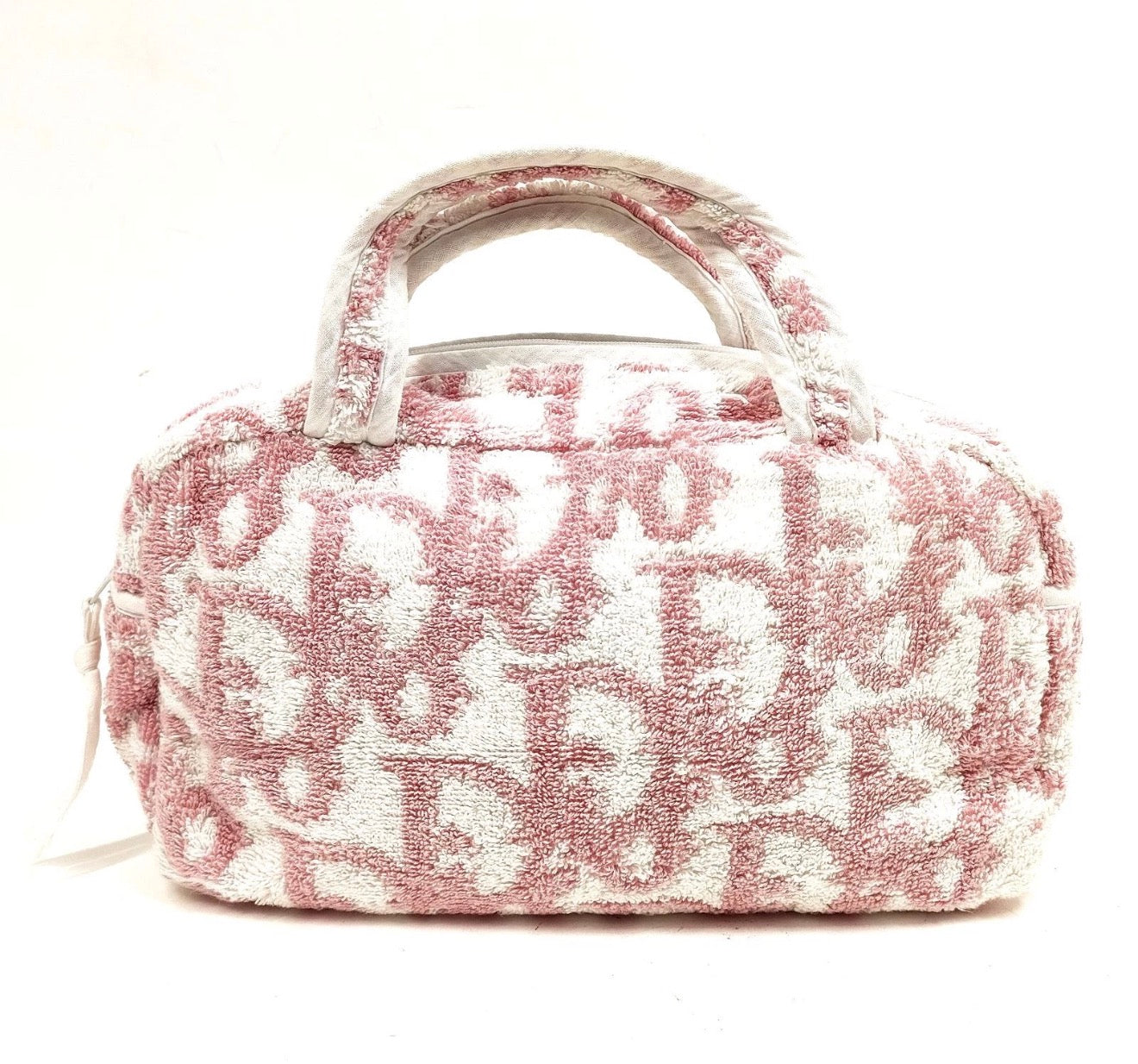 Christian Dior Pink Trotter Terry Cloth Boston Bag