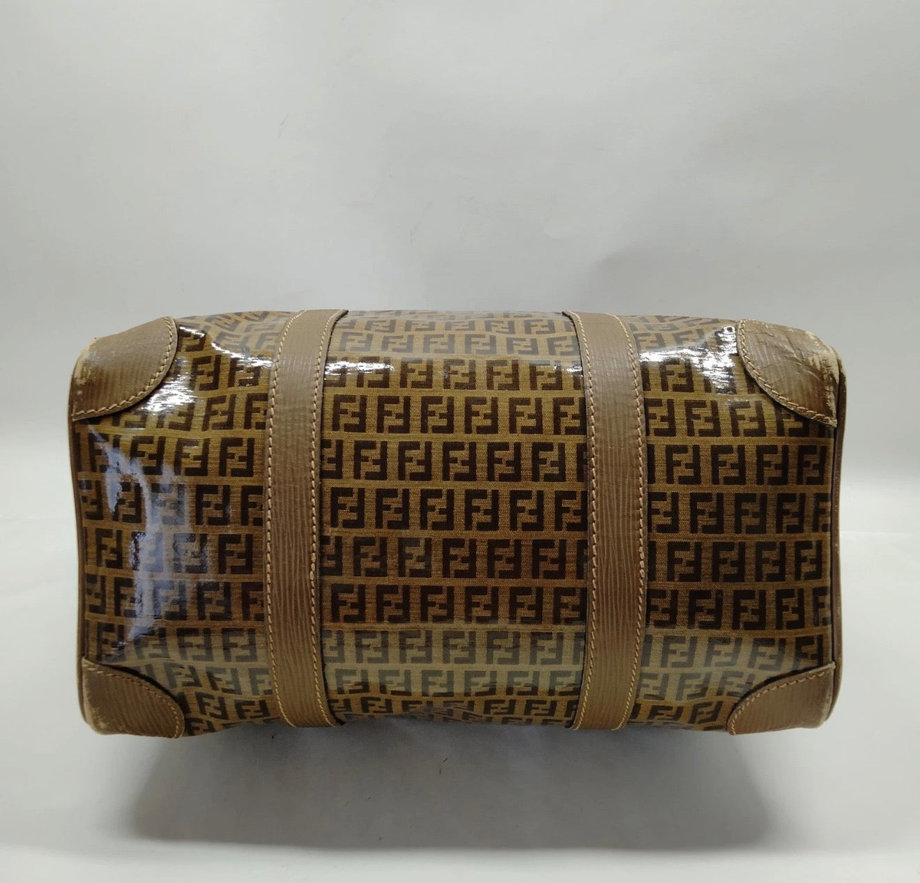 Fendi Zucca Coated Canvas Boston Bag