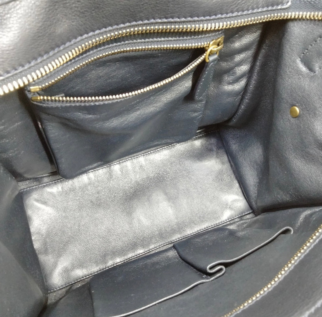 CELINE Micro Luggage Tote — Suede & Smooth Leather