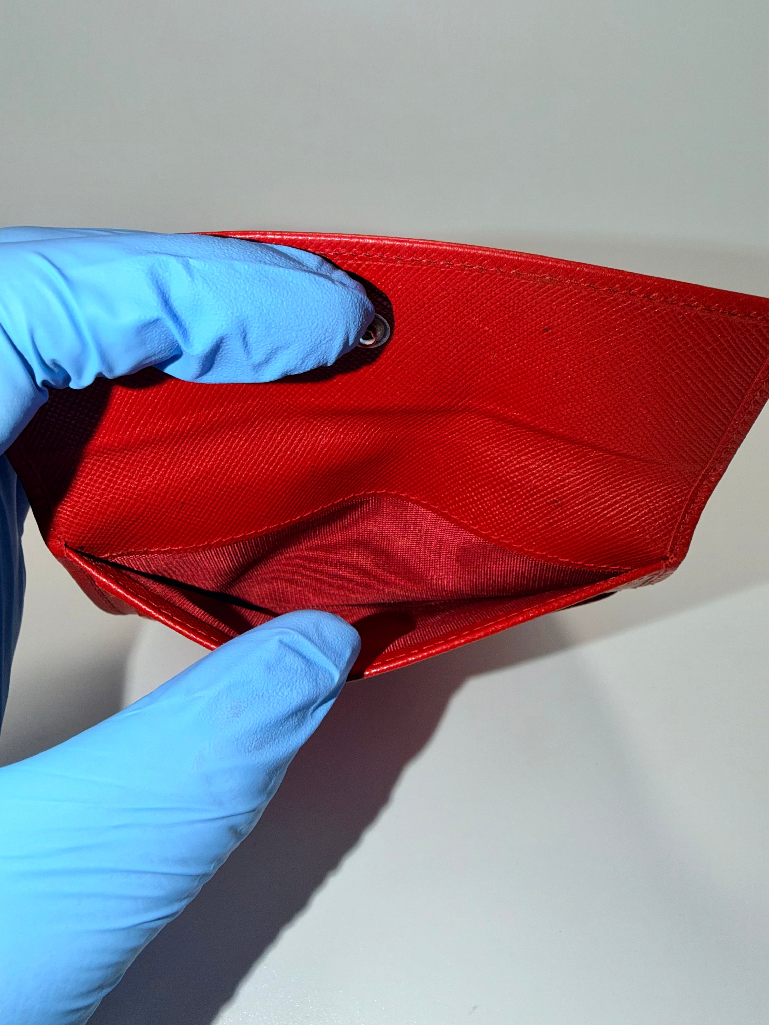 Prada Red Saffiano Leather Wallet