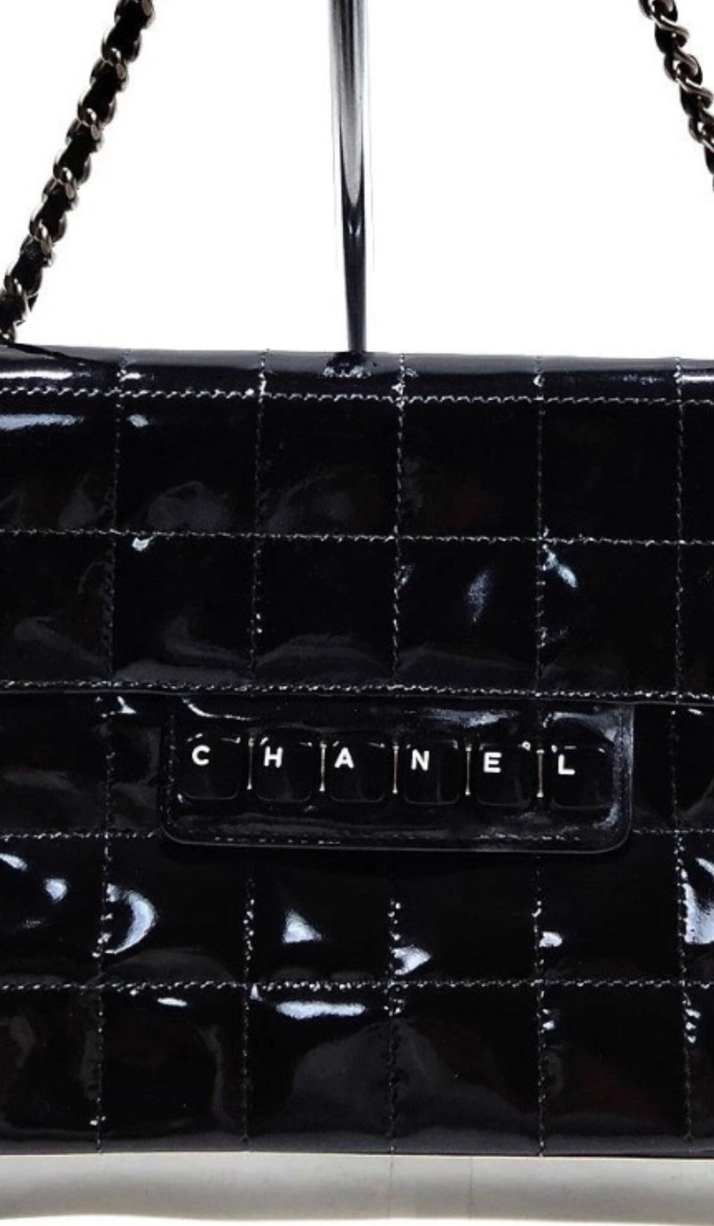 Chanel Digital Patent Leather Chocolate Bar Chain Shoulder Bag