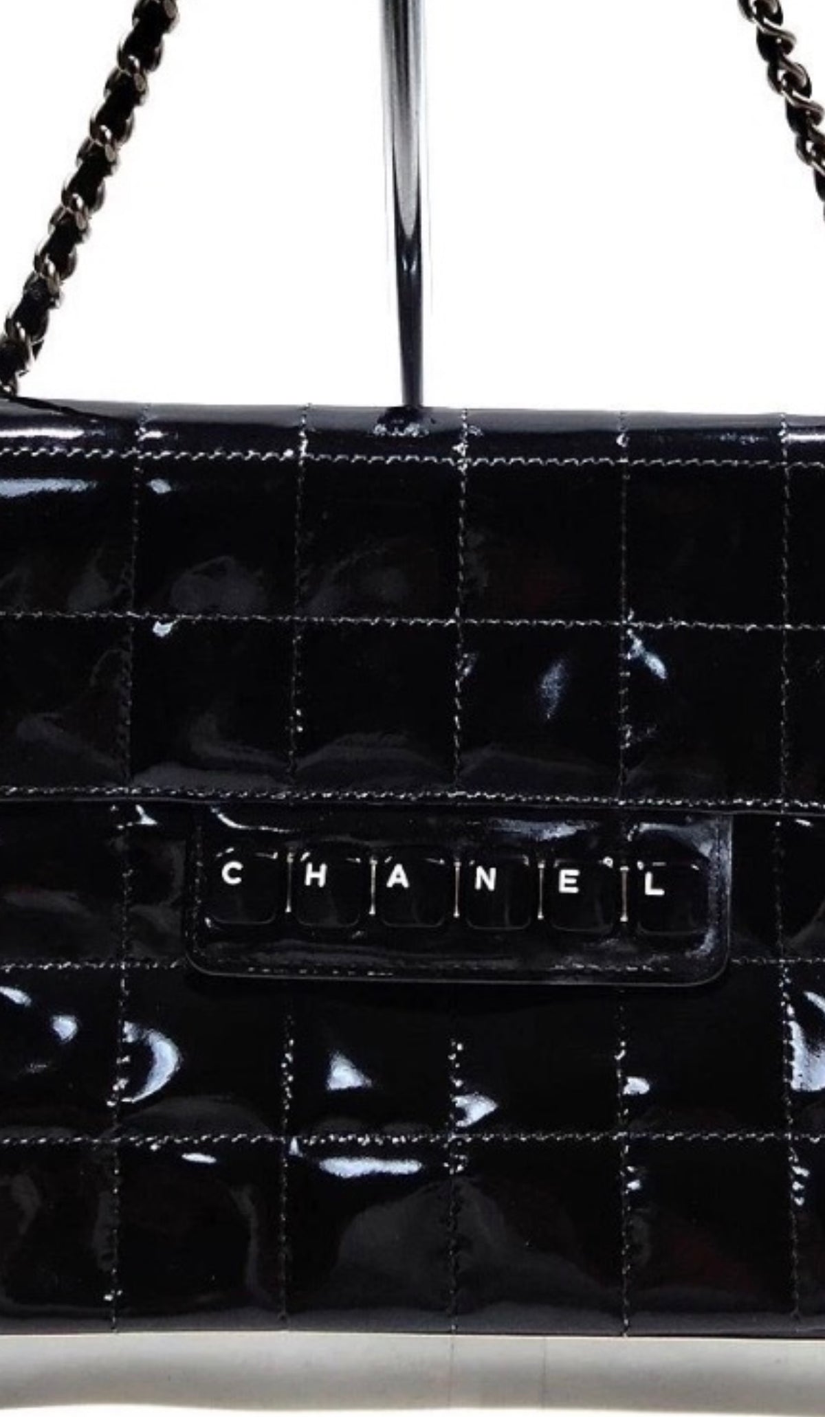 Chanel Digital Patent Leather Chocolate Bar Chain Shoulder Bag