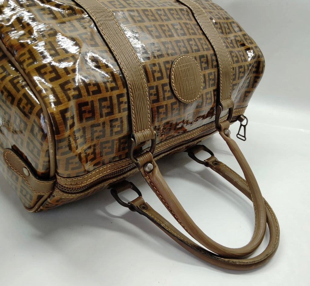 Fendi Zucca Coated Canvas Boston Bag