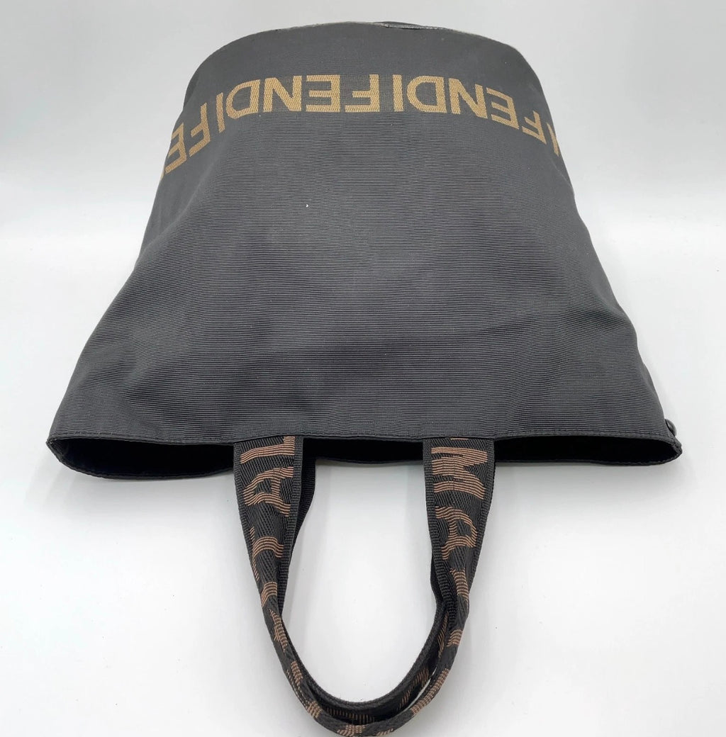 Fendi Logo Canvas Tote Bag (Zucca Strap Detail)