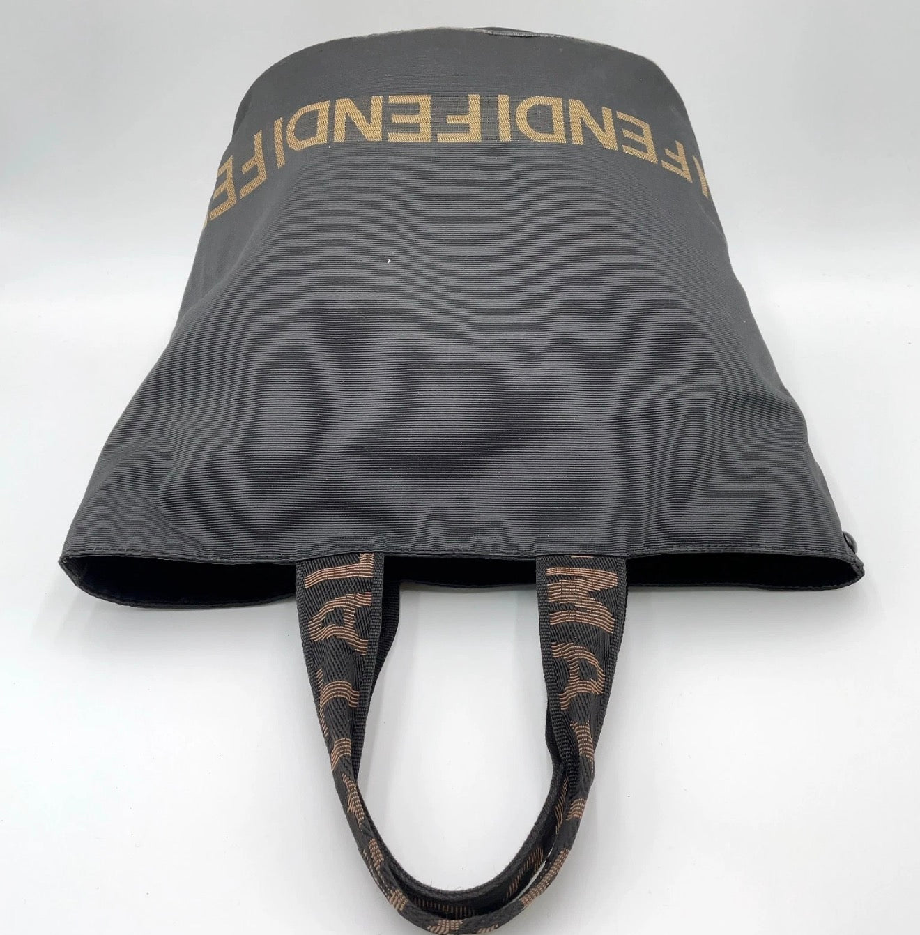Fendi Logo Canvas Tote Bag (Zucca Strap Detail)