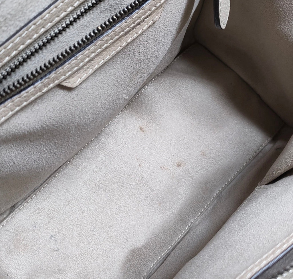 CELINE Nano Luggage Tote – Beige Pebbled Leather