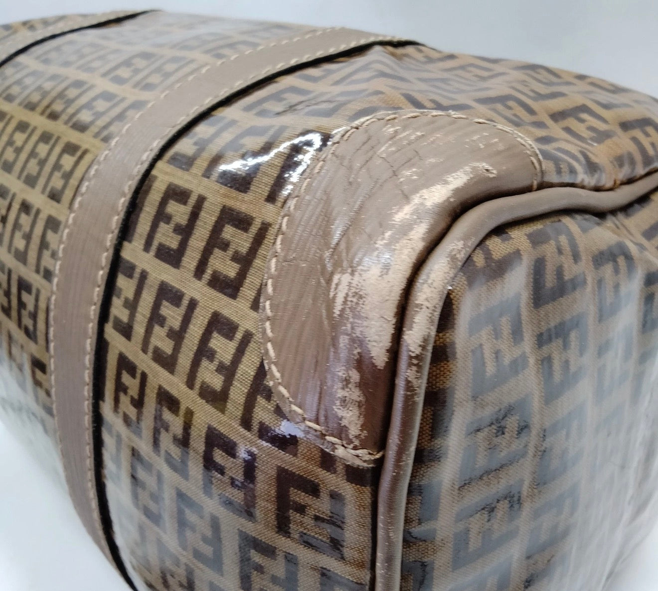 Fendi Zucca Coated Canvas Boston Bag