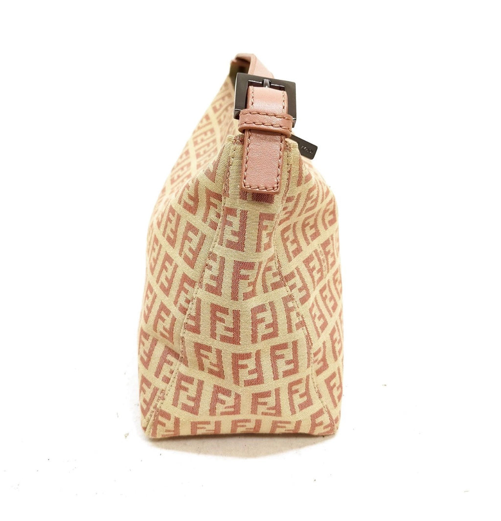 Fendi Zucca Mini Shoulder Bag – Pink / Beige