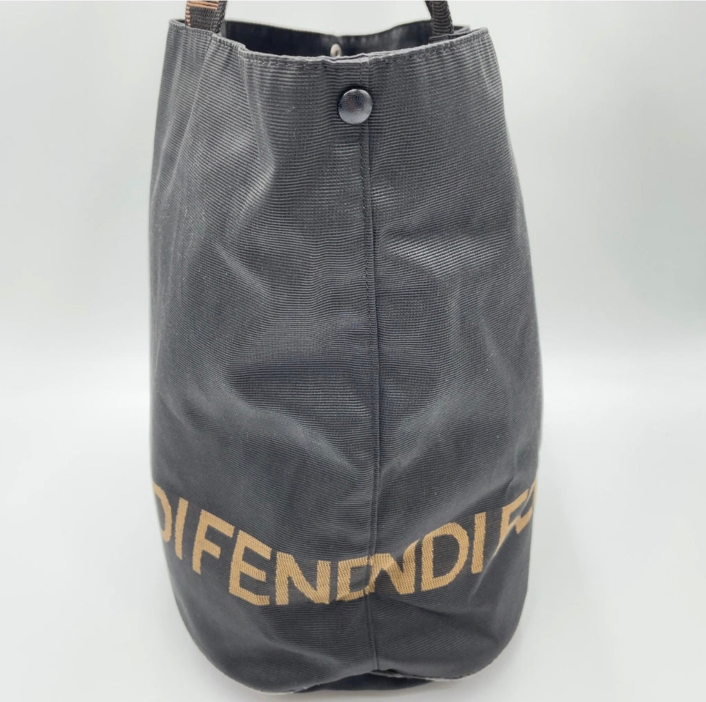 Fendi Logo Canvas Tote Bag (Zucca Strap Detail)
