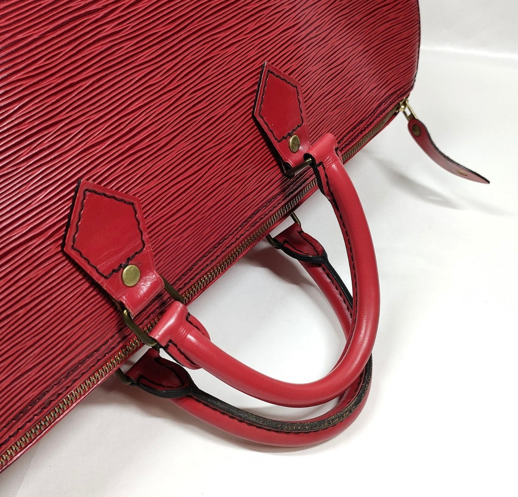 Louis Vuitton Speedy 40 Red Epi Leather with lock and key