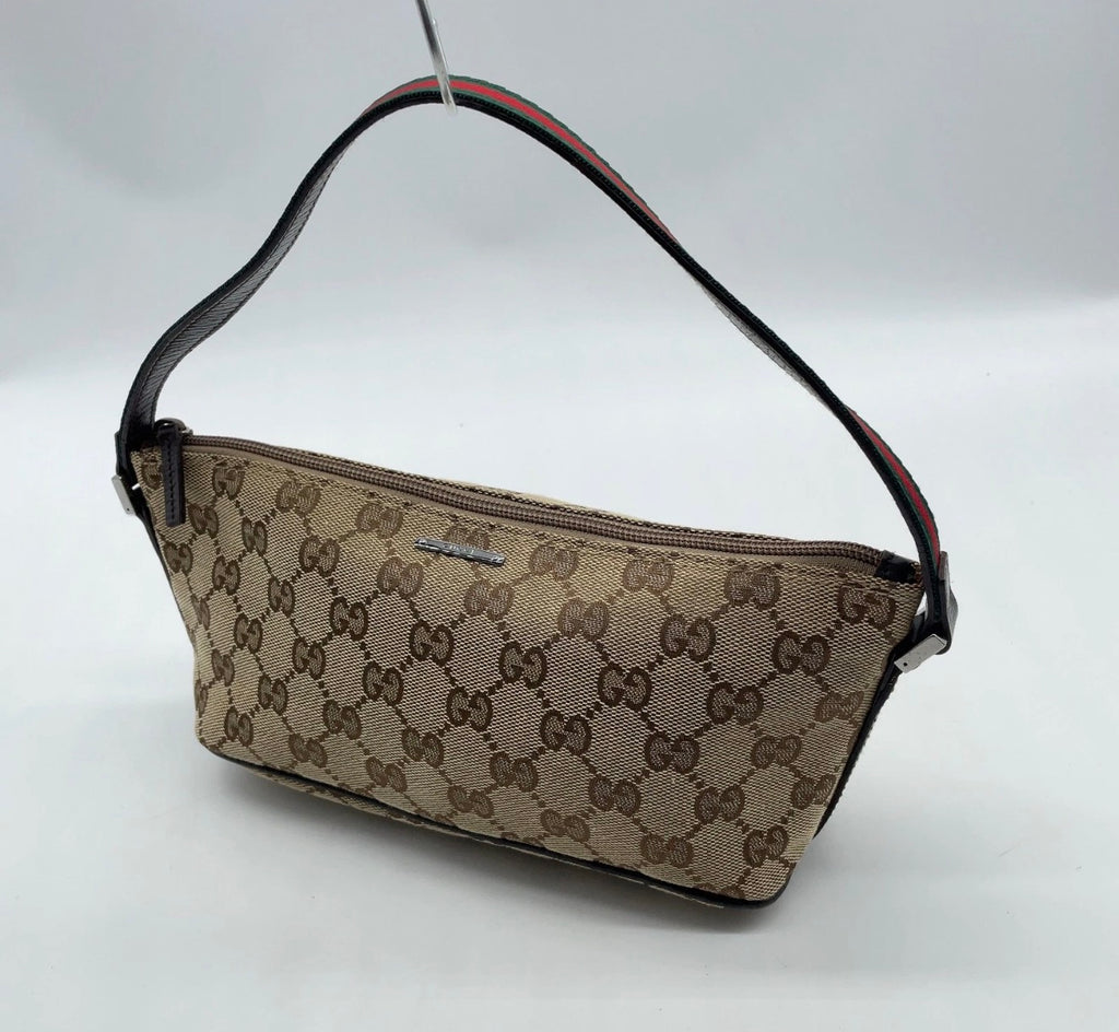 Gucci GG Monogram Mini Shoulder Bag (Web Strap)