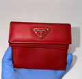 Prada Red Saffiano Leather Wallet
