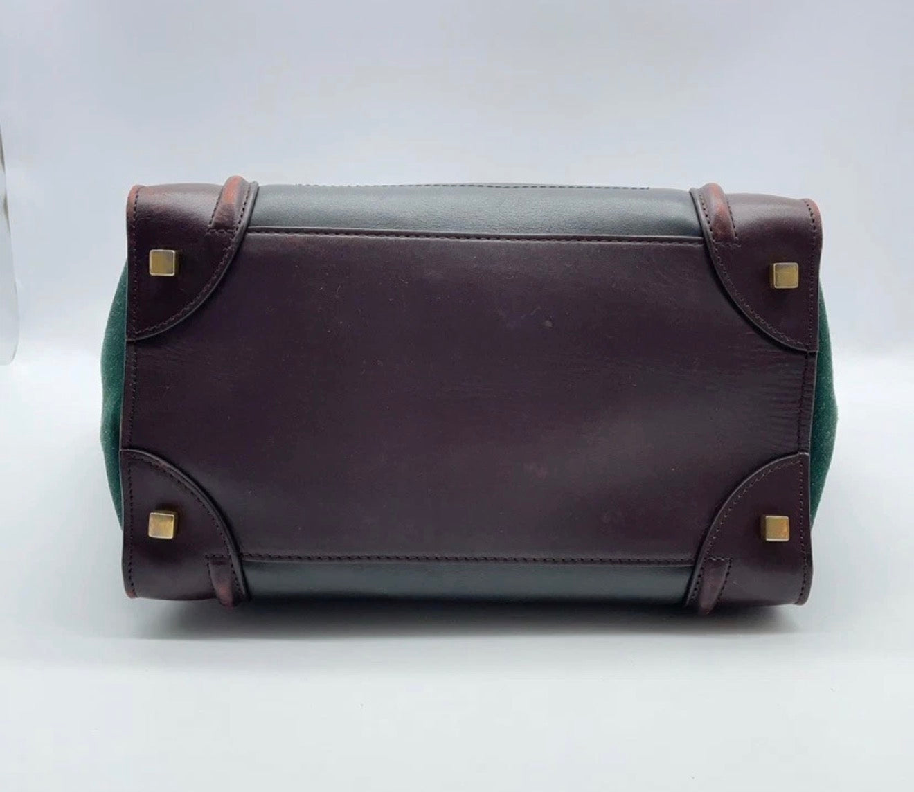 Celine Luggage Tote – Green Suede & Leather